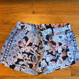 Lilly Pulitzer Blue and Pink Patterned Athletic Shorts